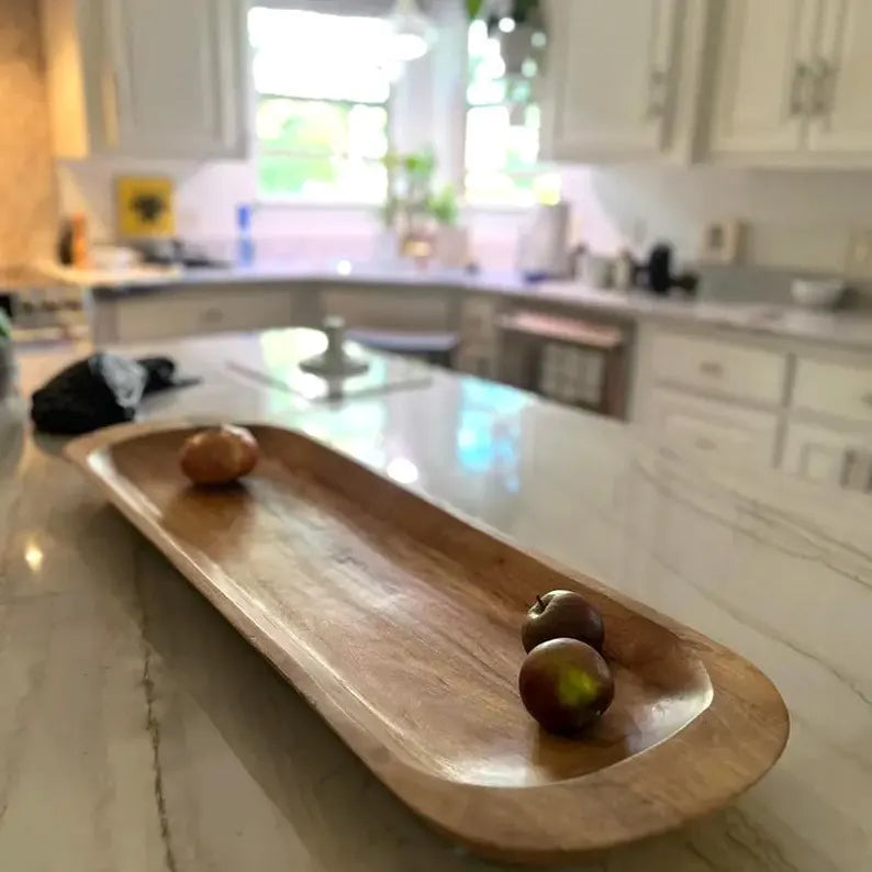 Large FOOD GRADE Dough Bowl, Table Centerpiece, Home Decor, Handmade Wooden Bowl, contemporary Kitchen Decor, Housewarming gift