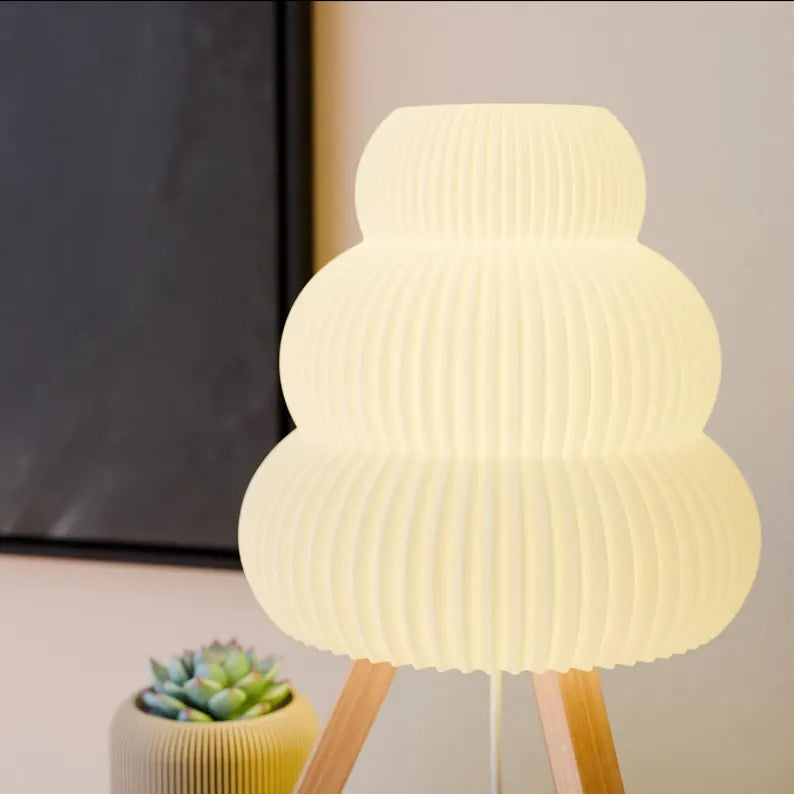 Wood Lamp "CLOUD" Handmade Gift for Small Cozy Home Decor Table Lamp Light